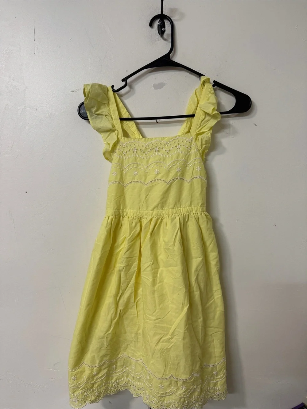 Cat & Jack Yellow Eyelet Ruffle Strap Dress